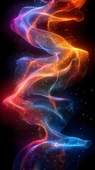 Poster - Mesmerizing Bioluminescent Dreamscape of Flowing Chromatic Geometry