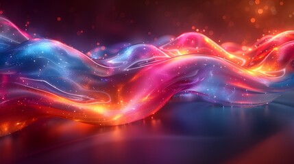 Poster - Captivating Holographic Abstract Flowing Color Field Composition