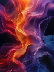 Poster - Captivating Fluid Dynamics Vibrant Intertwining Curves and Gradients