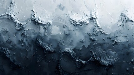 Poster - Mesmerizing Monochrome Textured Abstract Background with Expressive Brushstrokes and Organic Shapes
