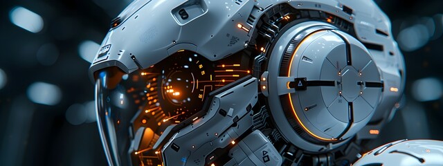 Poster - Closeup Side Angle of Advanced Control Module with Geometric Faceplate Pulsing Energy Conduits and