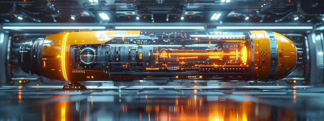Poster - Autonomous Quantum Computer Core with Sleek Metallic Chassis and Glowing Interface