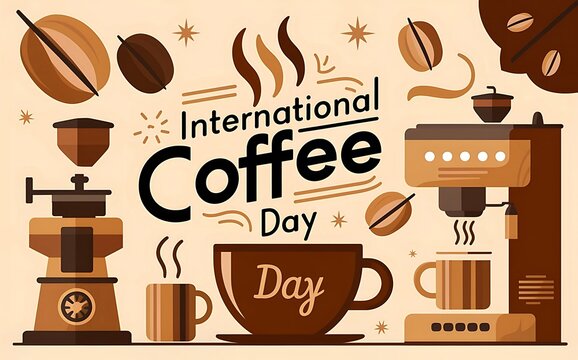 International Coffee Day flat illustration