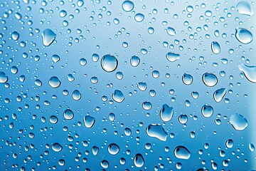 Wall Mural - A blue sky with raindrops on it. The raindrops are small and scattered throughout the sky