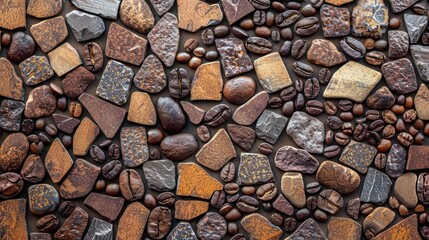 Wall Mural - Coffee Bean and Stone Mosaic