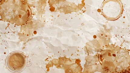 Wall Mural - Coffee Stains on Crumpled Paper