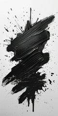 Wall Mural - abstract black brush strokes on white canvas. generative ai