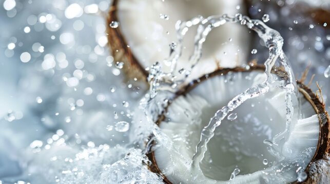 Coconut Water Splashing Out