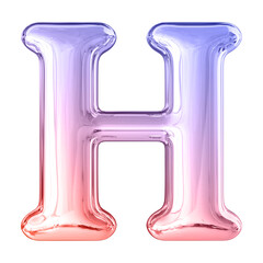 Gradient 3D Font Letter H uppercase