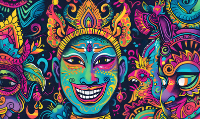  cartoon illustrator card or background .