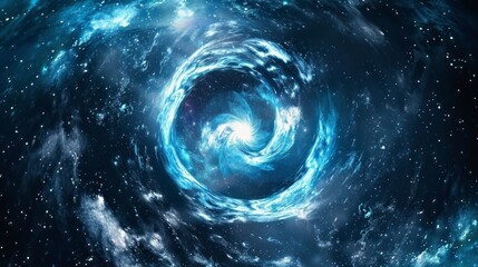Wall Mural - eerie darkness envelops a cosmic storm vortex within the galaxy.