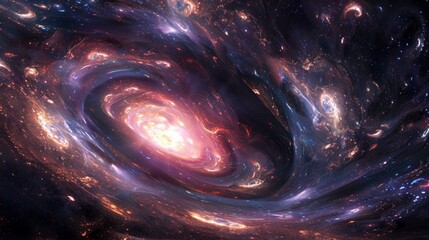 Wall Mural - galaxy storm vortex immersed in eerie cosmic darkness.
