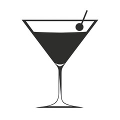 Wall Mural - Martini Cocktail Silhouette