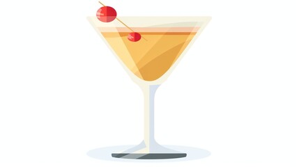 Wall Mural - A Cocktail with a Cherry Garnish