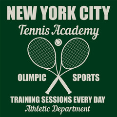 Wall Mural - College slogan with Tennis illustration