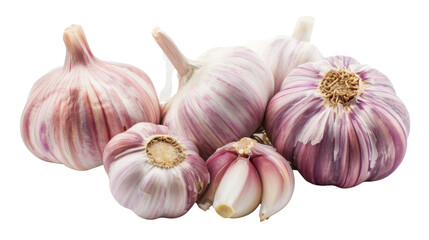 Garlic onion on white background