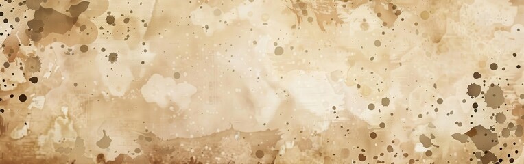 Wall Mural - Abstract Beige And Brown Watercolor Splashes Background