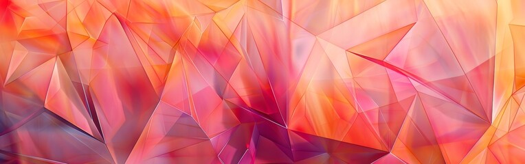 Wall Mural - Abstract Geometric Pattern In Vibrant Pink, Orange, And Yellow Colors