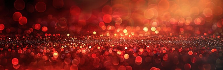 Wall Mural - Abstract Red Glitter and Bokeh Lights Background