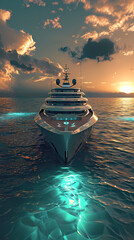 Wall Mural - Ultra-modern modernist superyacht