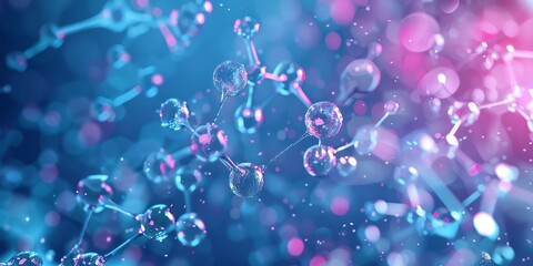 Aufkleber - Innovative molecular structure illustration, symbolizing the innovation and discovery in molecular science