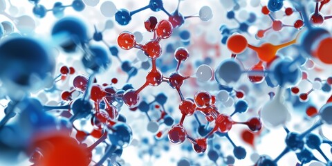 Poster - Complex molecular structure concept, illustrating the complex geometry and arrangement of chemical compounds