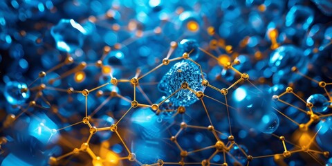 Poster - Abstract molecular structure background, representing the abstract and intricate nature of molecular compositions