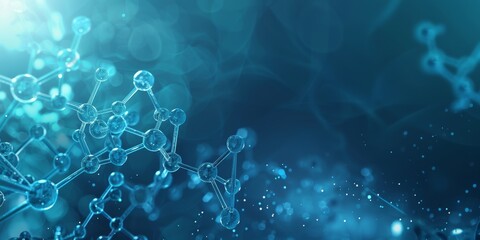 Poster - Abstract molecular structure background, illustrating the interconnectedness of atoms and molecules