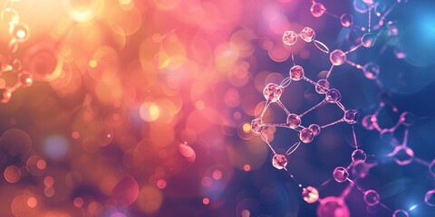 Poster - Abstract molecular structure background, illustrating the interconnectedness of atoms and molecules