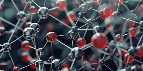 Poster - Dynamic molecular structure graphic, symbolizing the complex interactions and bonds in molecular systems