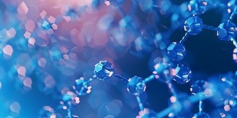Poster - Abstract molecular structure background, illustrating the interconnectedness of atoms and molecules