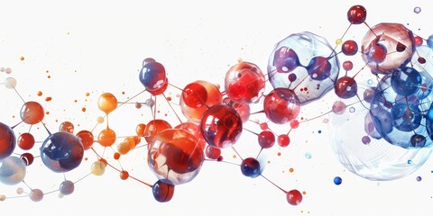 Poster - Dynamic molecular structure graphic, symbolizing the complex interactions and bonds in molecular systems