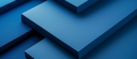Poster - Paper geometric background with blue colors