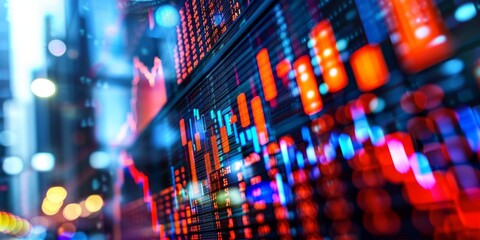 Poster - A detailed stock market chart with upward and downward trends, set against a backdrop of financial news, emphasizing the interconnectedness of global markets