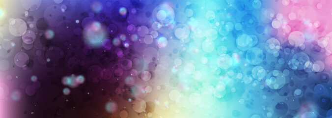 Wall Mural - Holographic neon shiny bokeh lights abstract background. Vector design