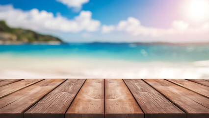 Wall Mural - wooden pier on beach