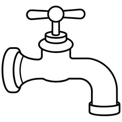 Wall Mural - faucet with water drop isolated