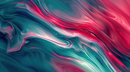 Wall Mural - an abstract image that is red, blue and green, in the style of matte photo, psychedelic illustration, video noise, fluid impressions, light magenta and dark azure