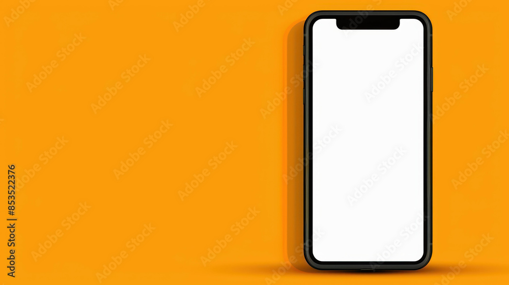 Sleek yellow UI design template for mobile app. Vibrant mockup screen ...