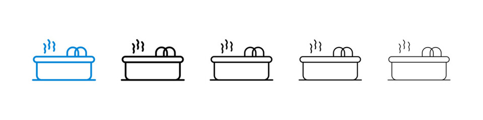 Wall Mural - Hot tub black and white vector icon