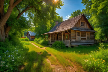 A rural house beside a green environment 