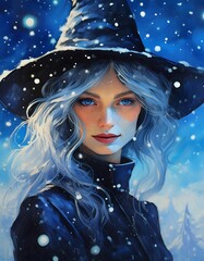 Poster - portrait of dark witch