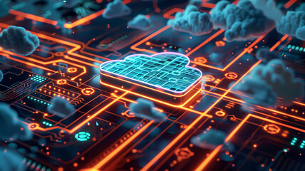 Poster - Glowing cloud computing system with circuit