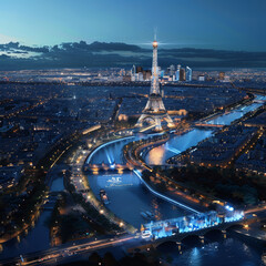 Wall Mural - eiffel_tower_Paris_2024_Olympics