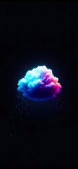 Wall Mural - black background with colorful vibrant clouds