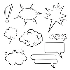 Poster - Collection of comic speech bubbles. different types of comic book speech bubble. comic pop art style. vector illustration