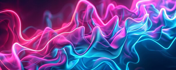 Wall Mural - Colorful wavy shapes create an abstract background