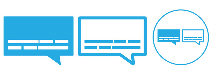 Closed captioning or subtitling line art vector icon for apps and websites