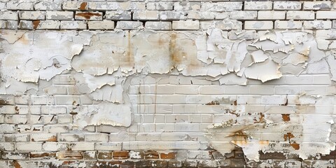 Wall Mural - Weathered Brick Wall With Peeling Paint