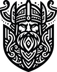 Wall Mural -  odin silhouete with Polynesian ethnic pattern illustration